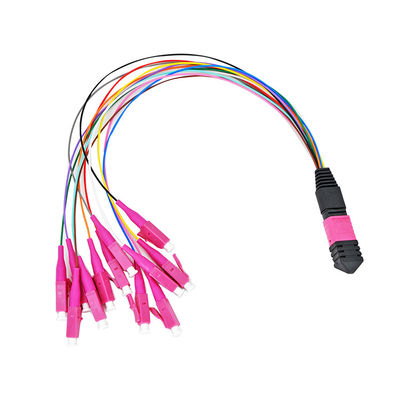 0.9mm Mtp Mpo Faser-Flecken-Kabel lockern heraus Mpo-Faser-Verbindungskabel auf