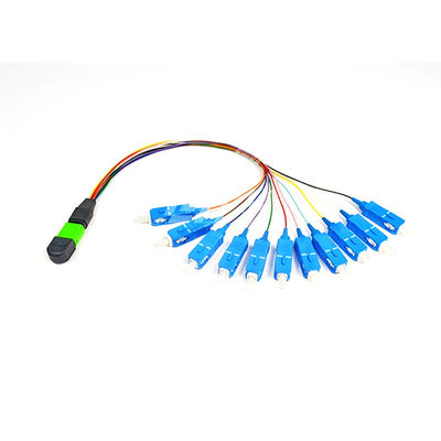 0.9mm Mtp Mpo Faser-Flecken-Kabel lockern heraus Mpo-Faser-Verbindungskabel auf